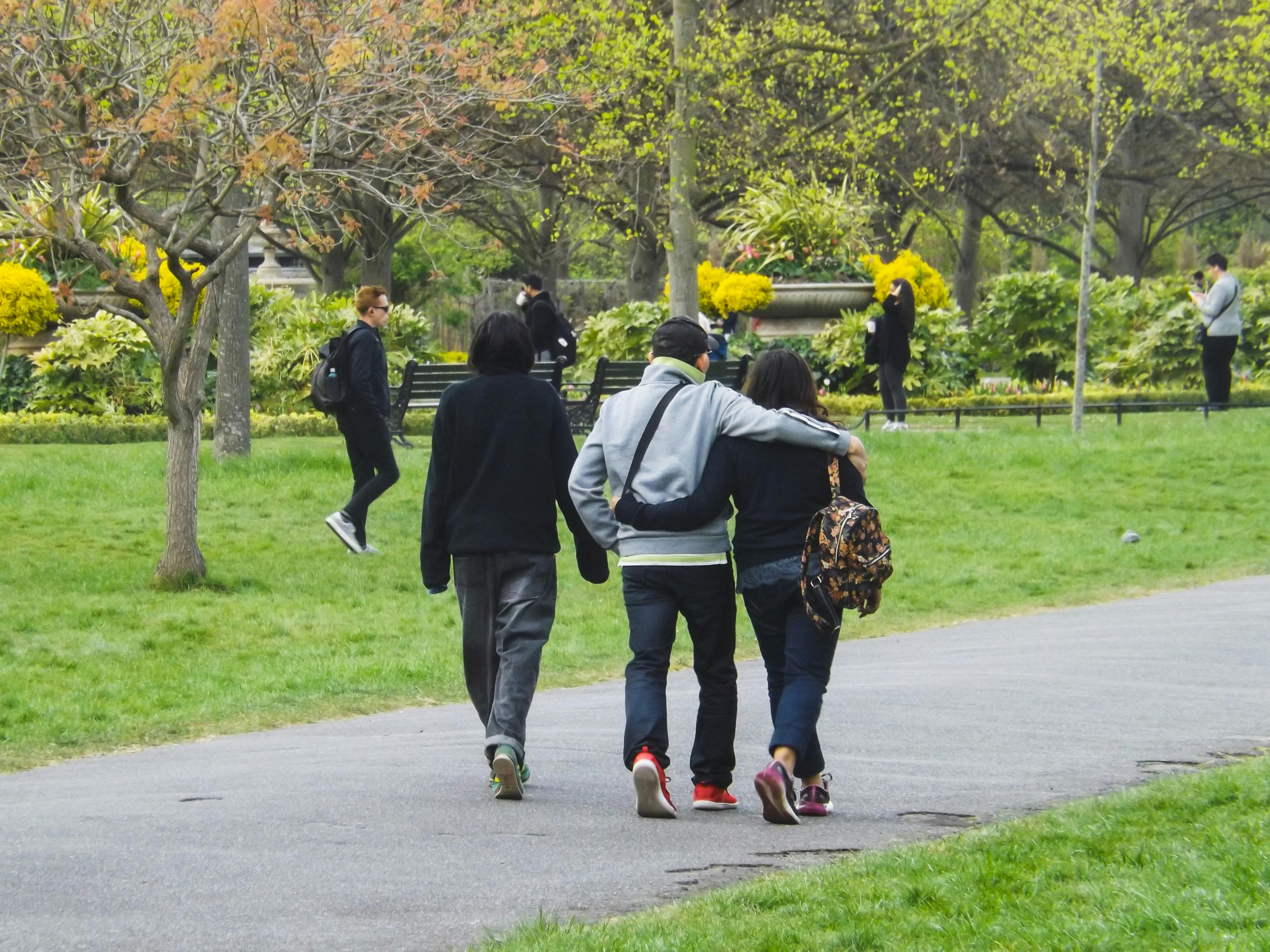 People of different ages connecting in a community park